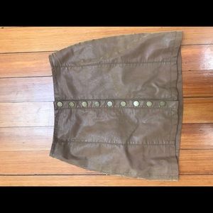 Free people began leather button up skirt